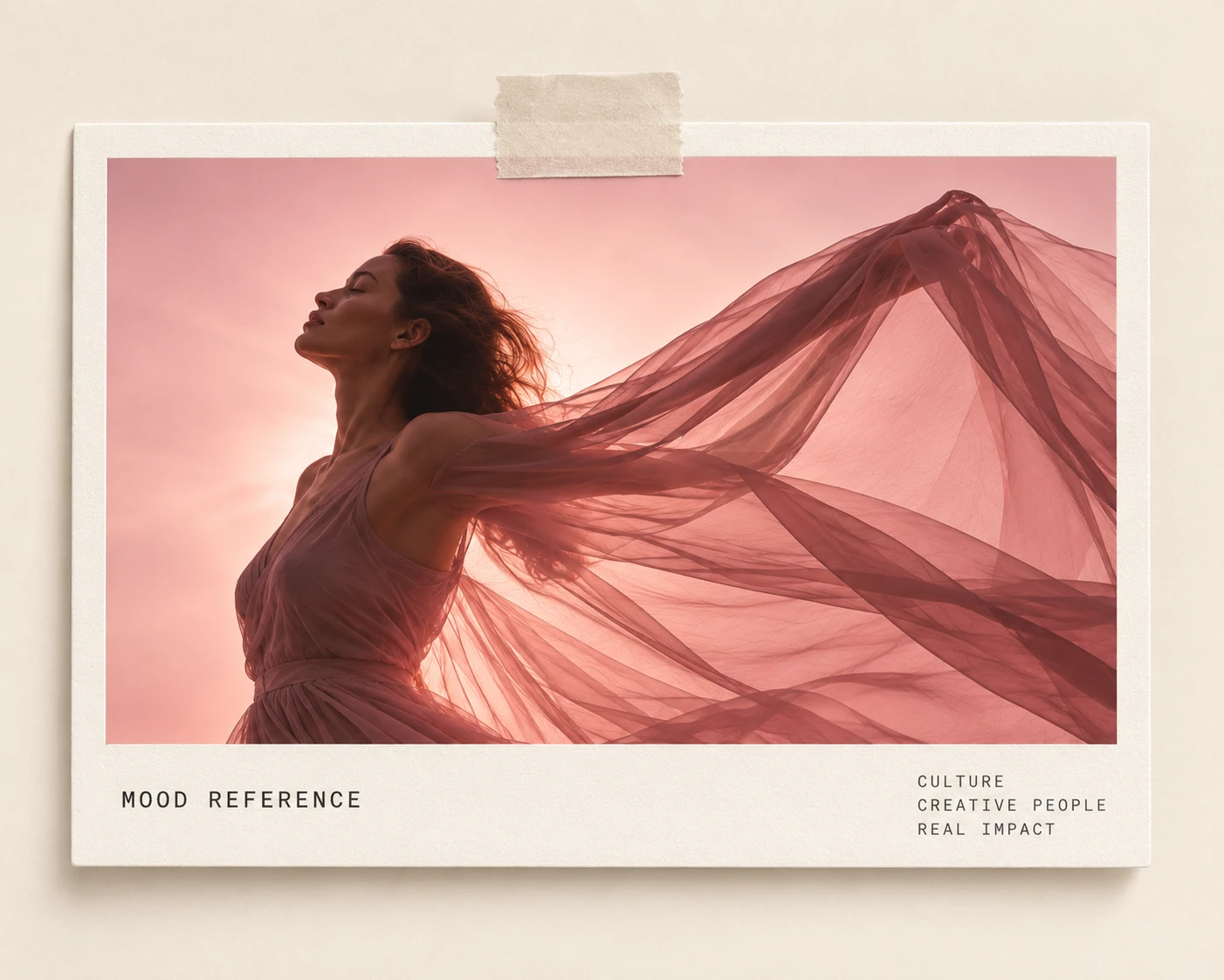 Mood Reference — woman with flowing fabric