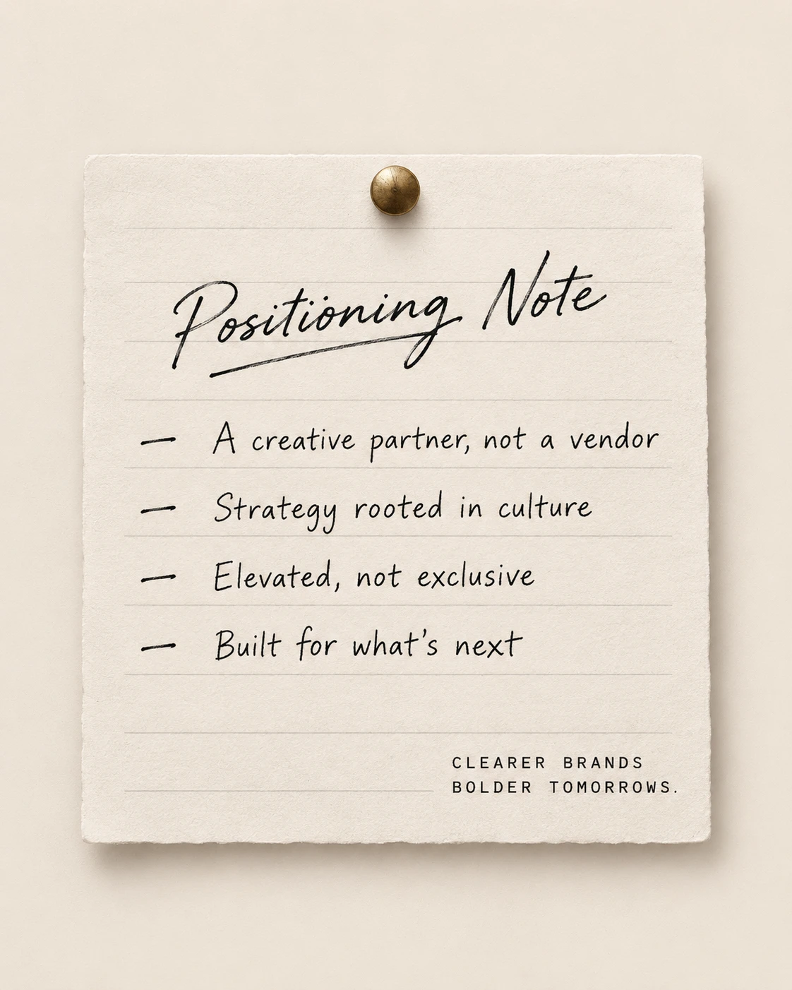Positioning Note